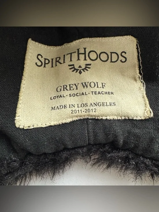 SpiritHoods Grey Wolf Faux Fur Hood Hat with Paws Festival Cozy - Picture 13 of 14